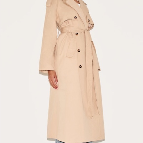 PrettyLittleThing Tan Trench Coat - Picture 2 of 5